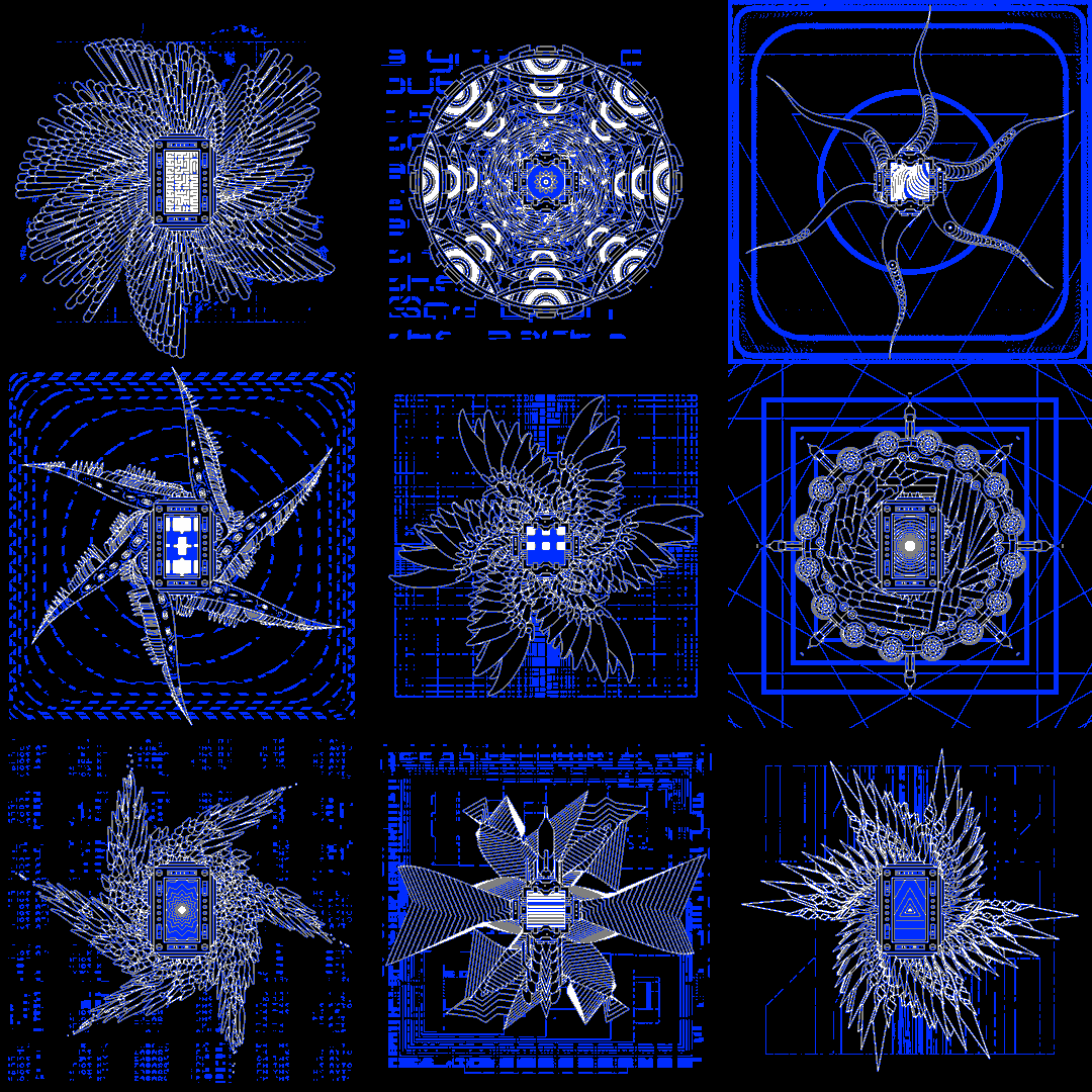Abstract star screen angels pack / 9 loops