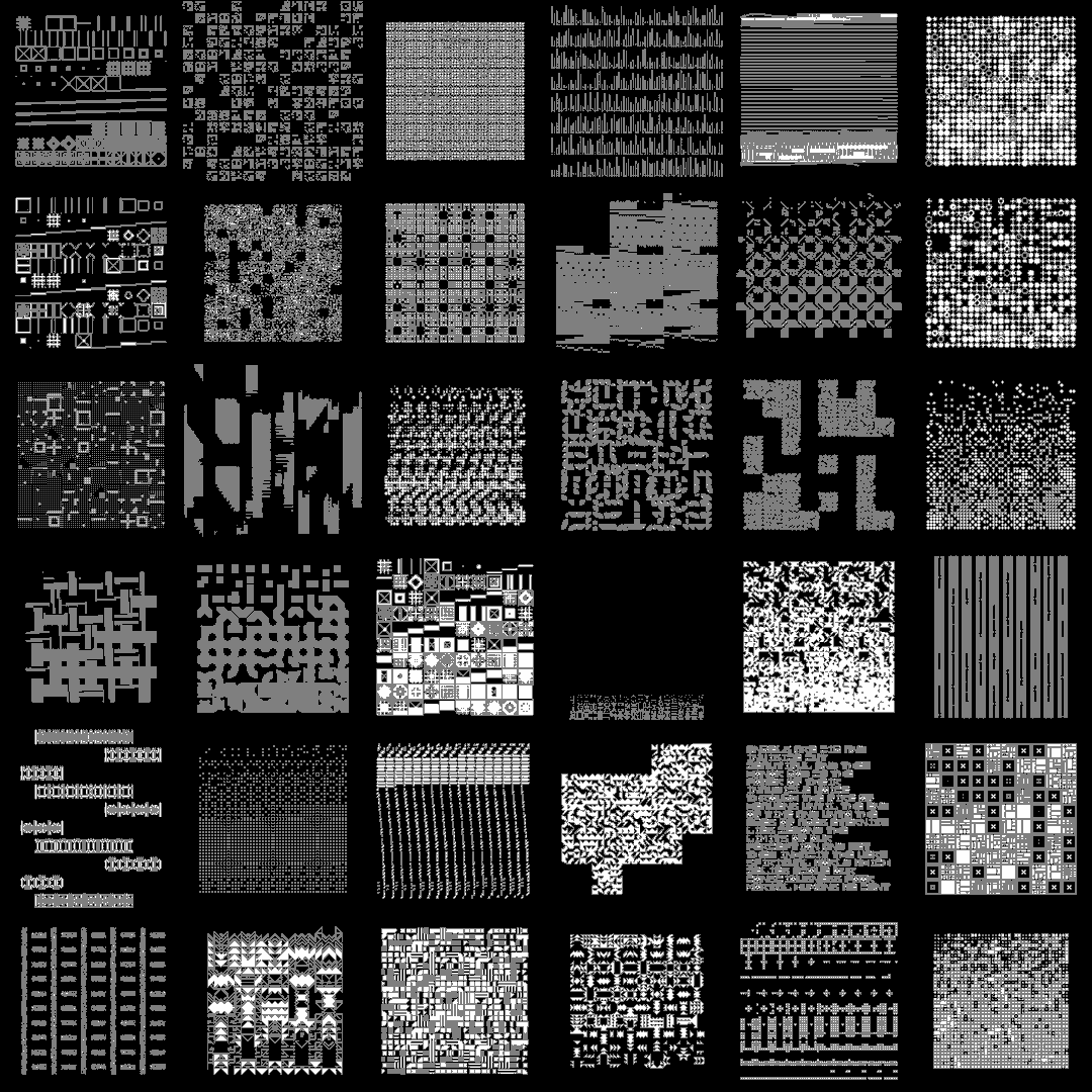 Block fat square asemic asset pack / 69 loops