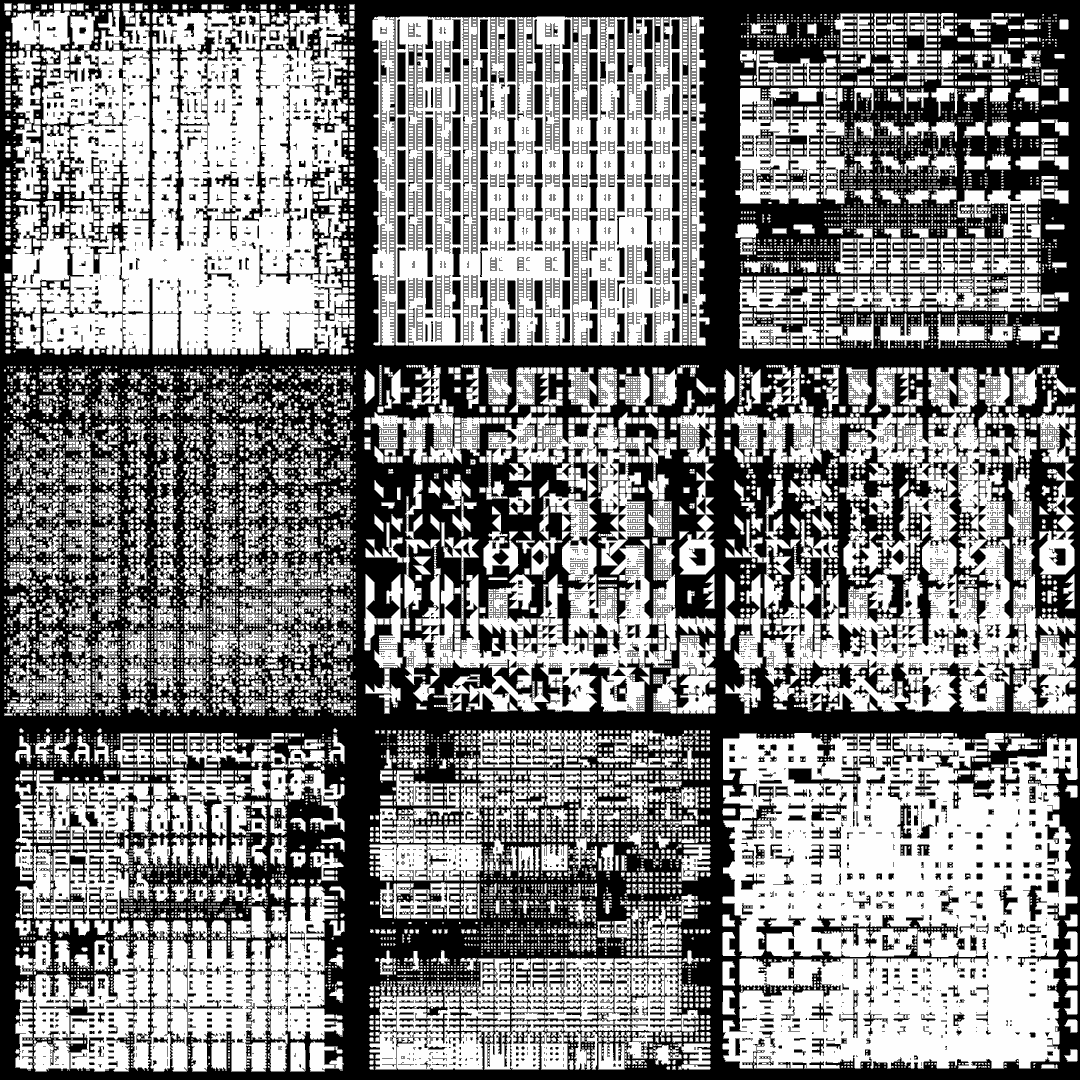 Iota asemic square pattern asset pack / 9 loops