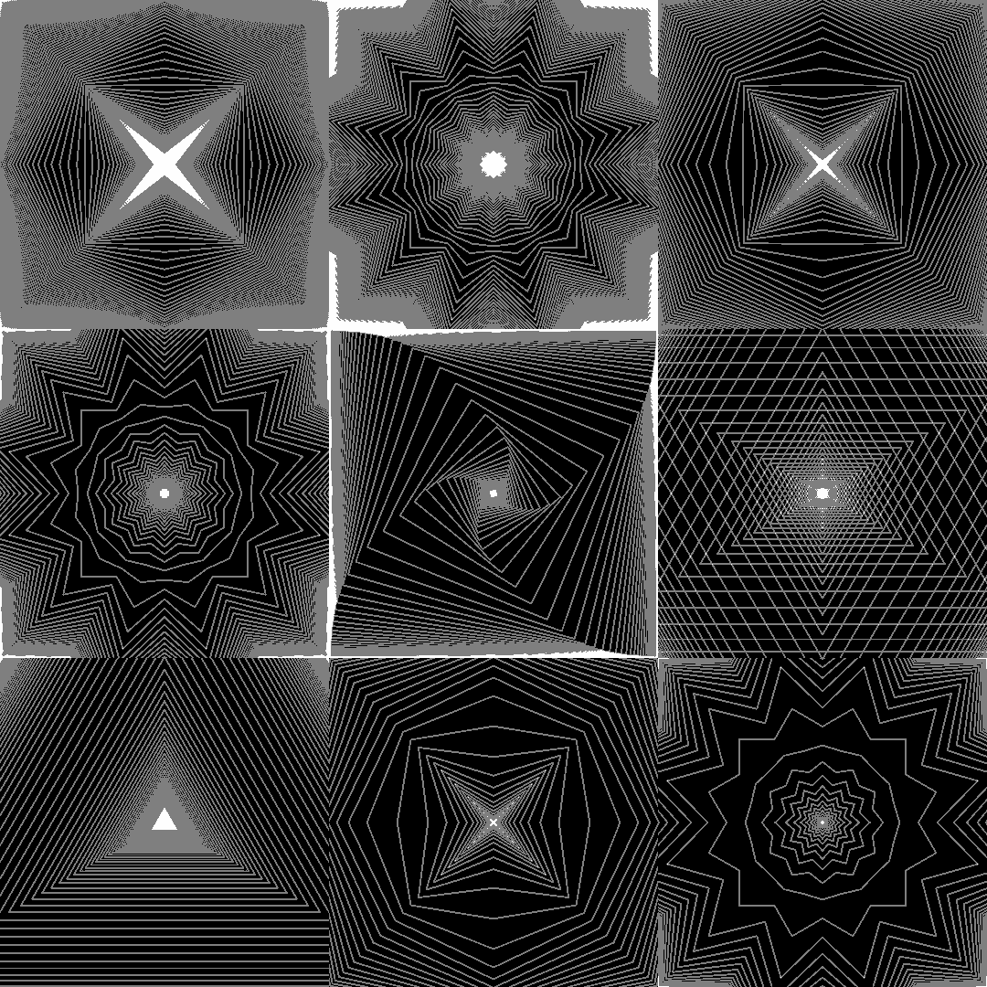 Geometric square pattern asset pack / 22 loops
