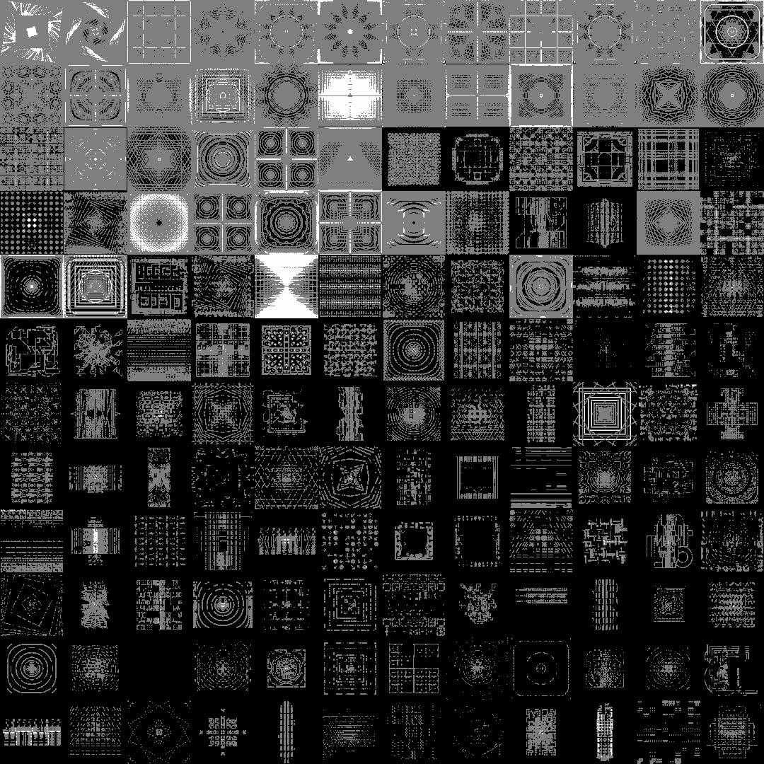 Hybrid square pattern asset bundle / 223 loops