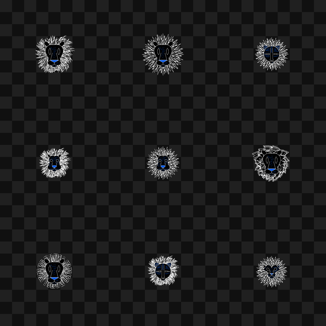 Lion face asset pack / 31 loops