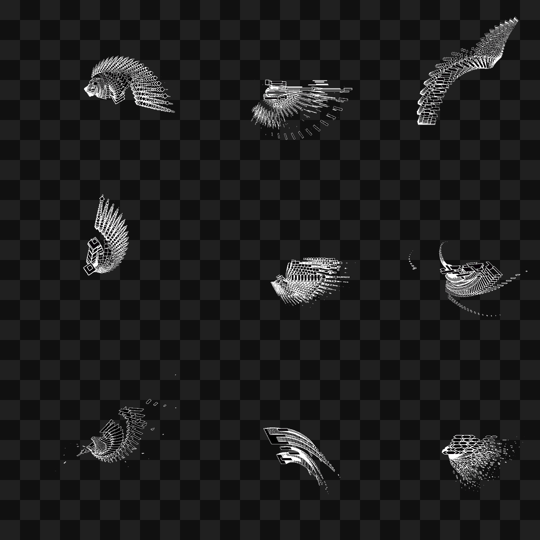 Blocks frag wing asset pack / 17 loops