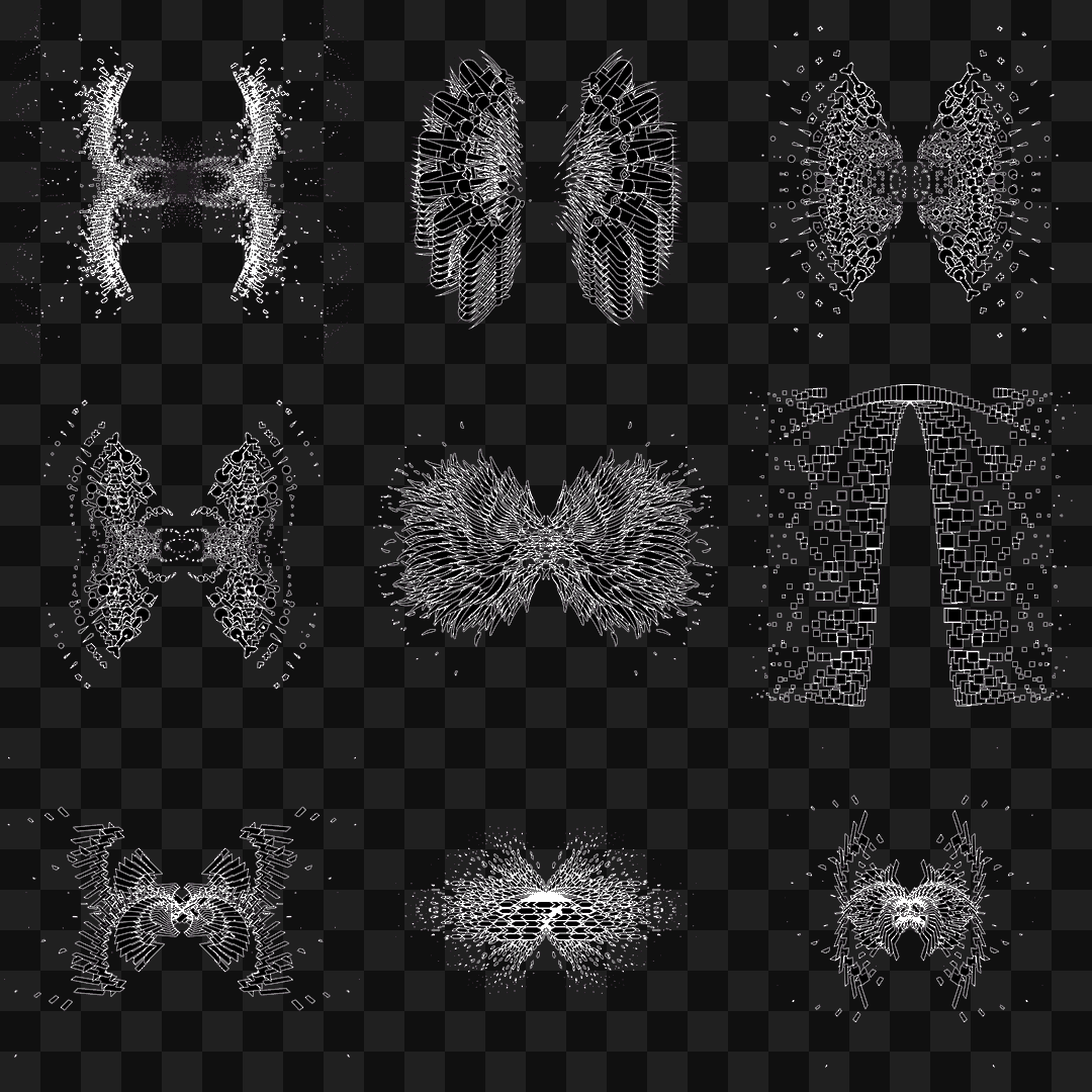 Beta frag quad wingset asset pack / 9 loops