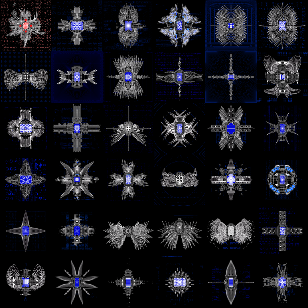 Cross screen angels bundle / 4 packs / 36 loops