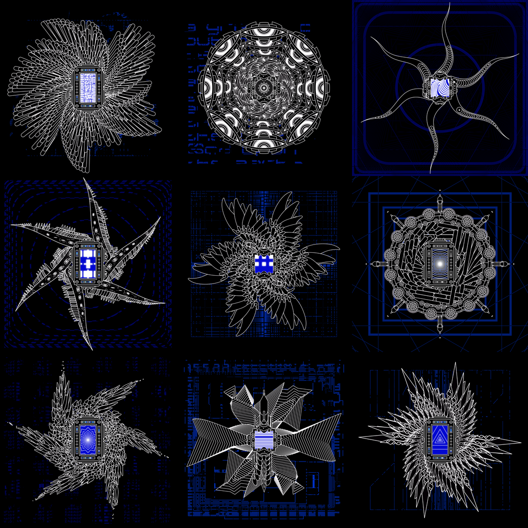 Abstract star screen angels pack / 9 loops