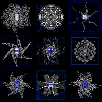 Abstract star screen angels pack / 9 loops