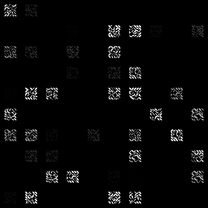 Block fat square asemic asset pack / 69 loops