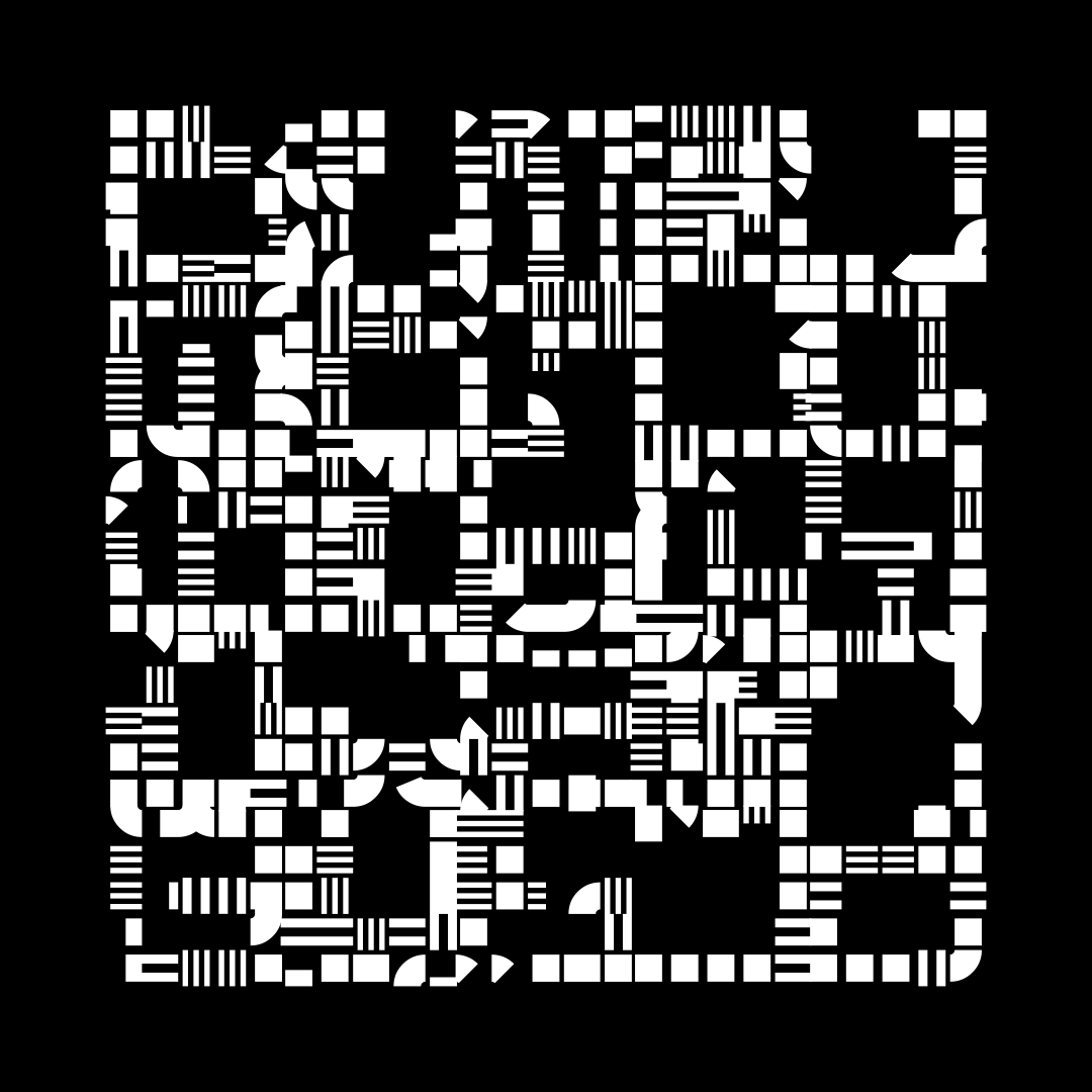 Block fat square asemic asset pack / 69 loops