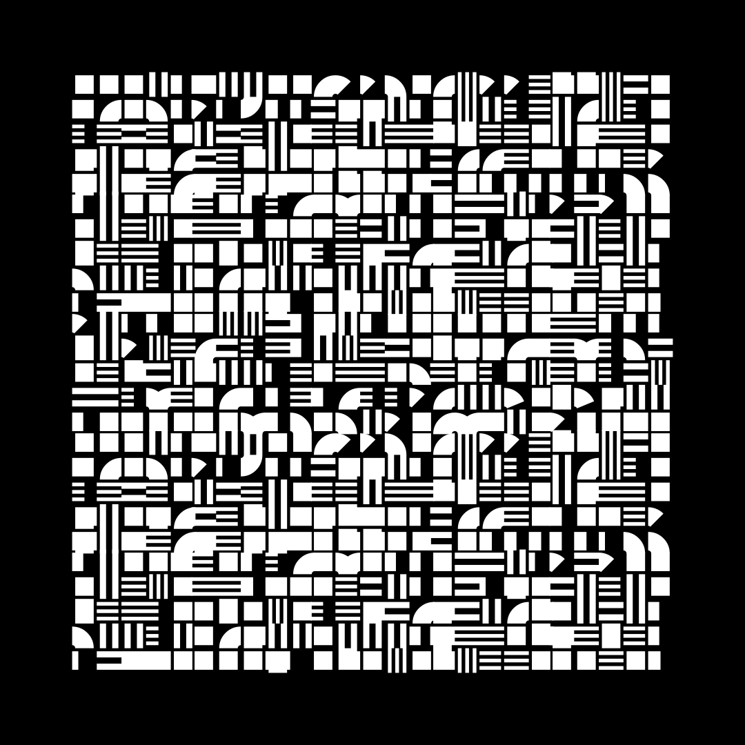 Block fat square asemic asset pack / 69 loops