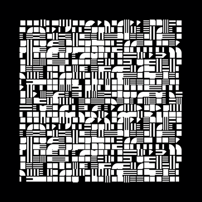 Block fat square asemic asset pack / 69 loops