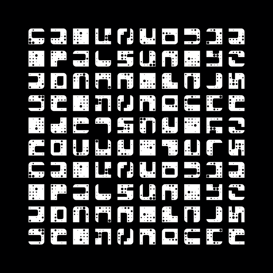 Block fat square asemic asset pack / 69 loops