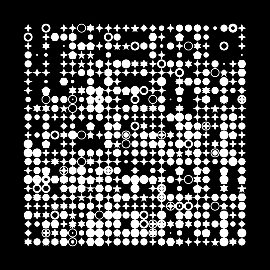 Block fat square asemic asset pack / 69 loops