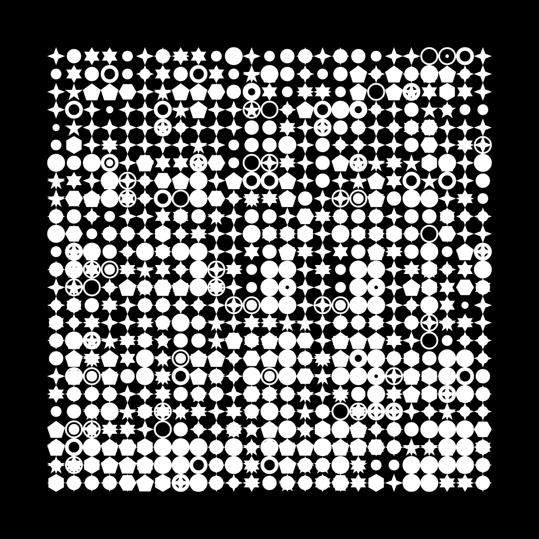 Block fat square asemic asset pack / 69 loops