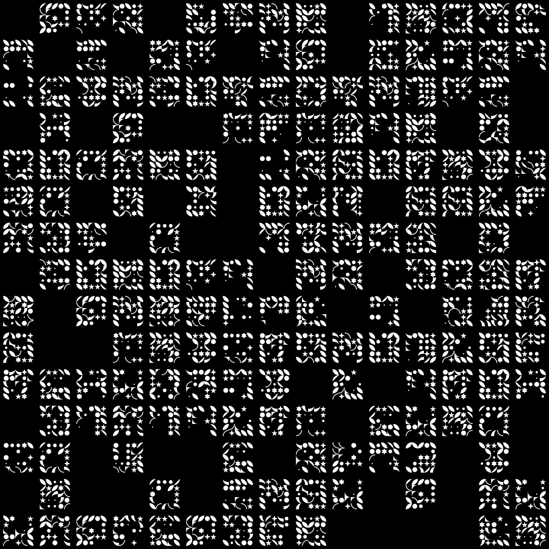 Block fat square asemic asset pack / 69 loops