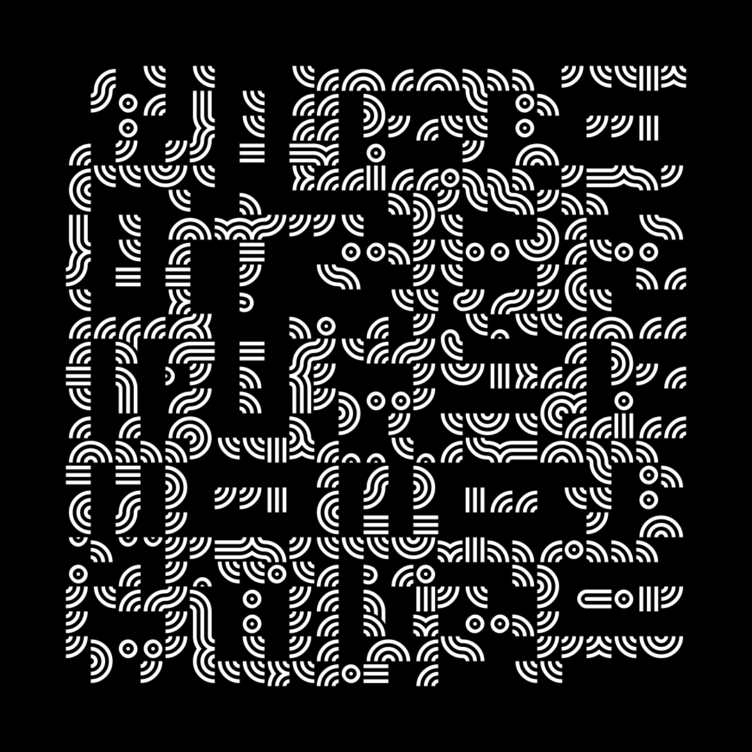 Block fat square asemic asset pack / 69 loops