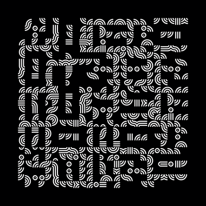 Block fat square asemic asset pack / 69 loops