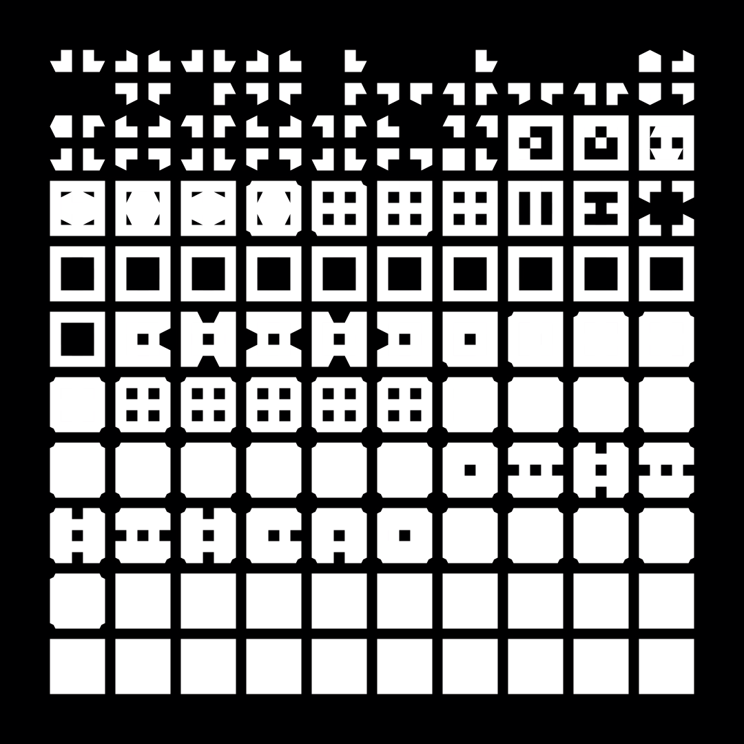 Block fat square asemic asset pack / 69 loops