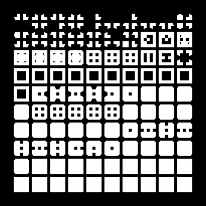 Block fat square asemic asset pack / 69 loops