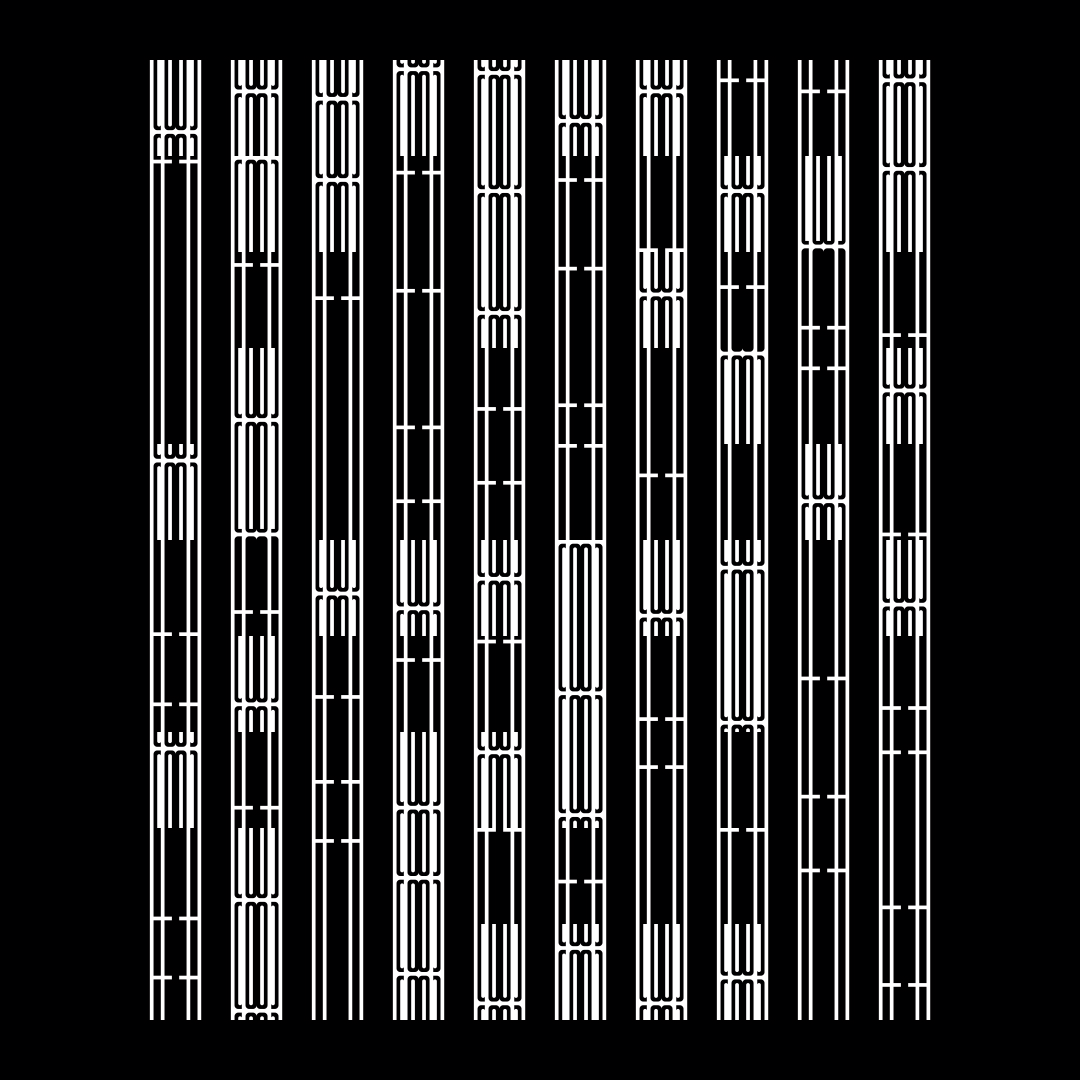 Block fat square asemic asset pack / 69 loops