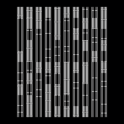 Block fat square asemic asset pack / 69 loops