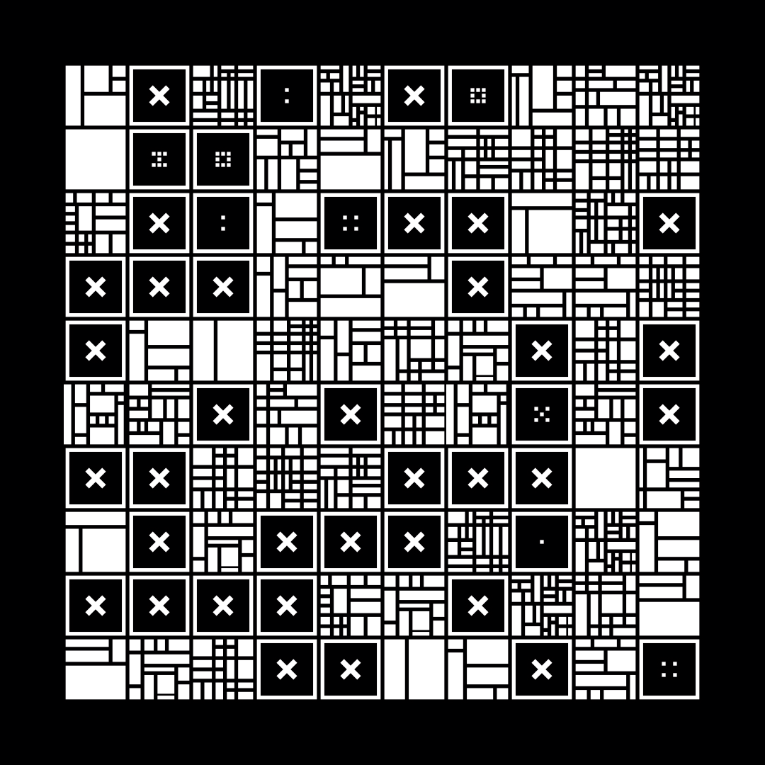 Block fat square asemic asset pack / 69 loops