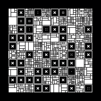 Block fat square asemic asset pack / 69 loops