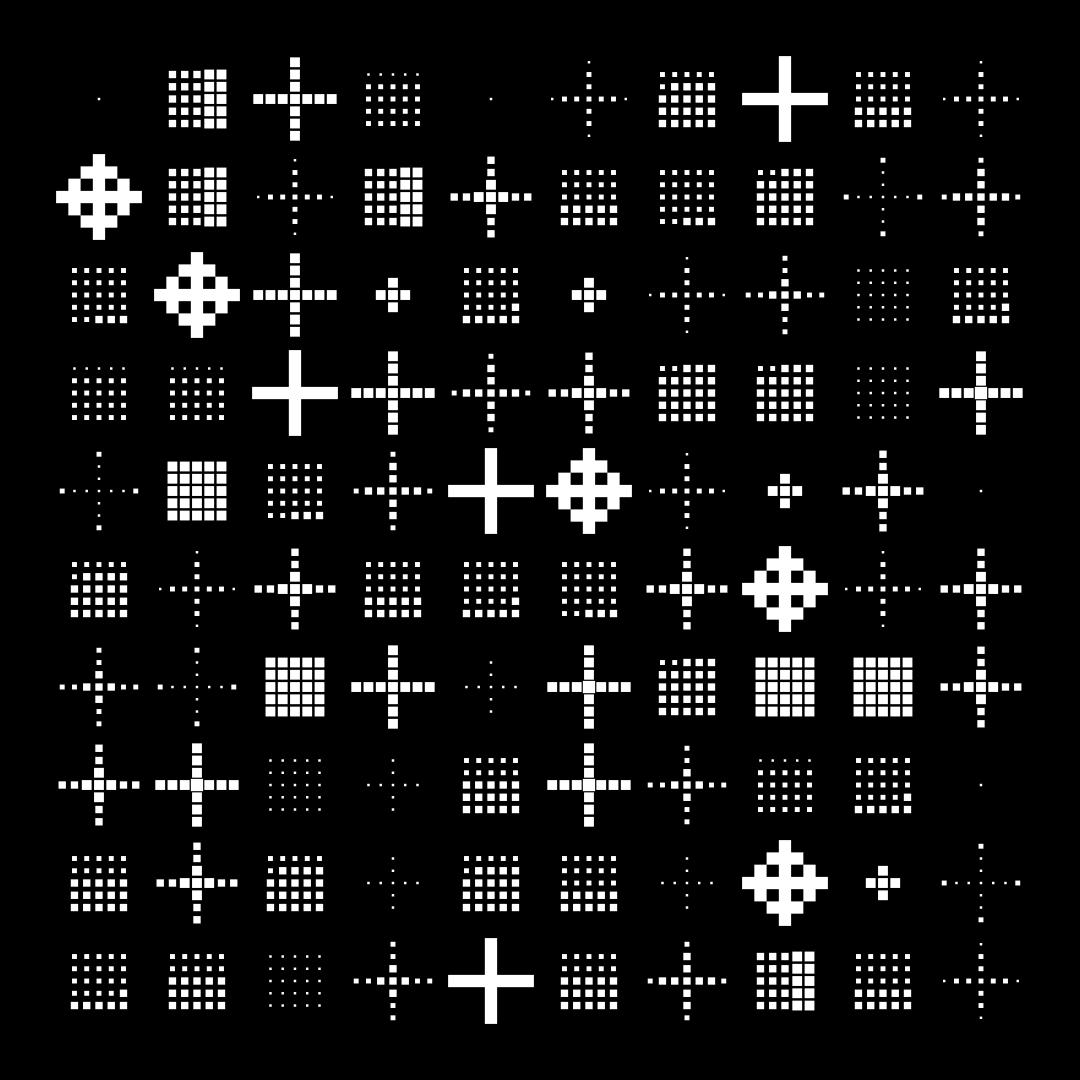 Block fat square asemic asset pack / 69 loops