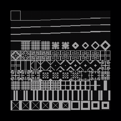 Block fat square asemic asset pack / 69 loops