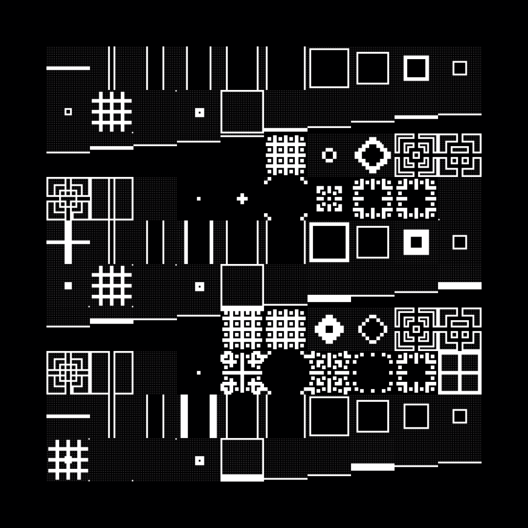 Block fat square asemic asset pack / 69 loops