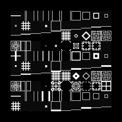 Block fat square asemic asset pack / 69 loops