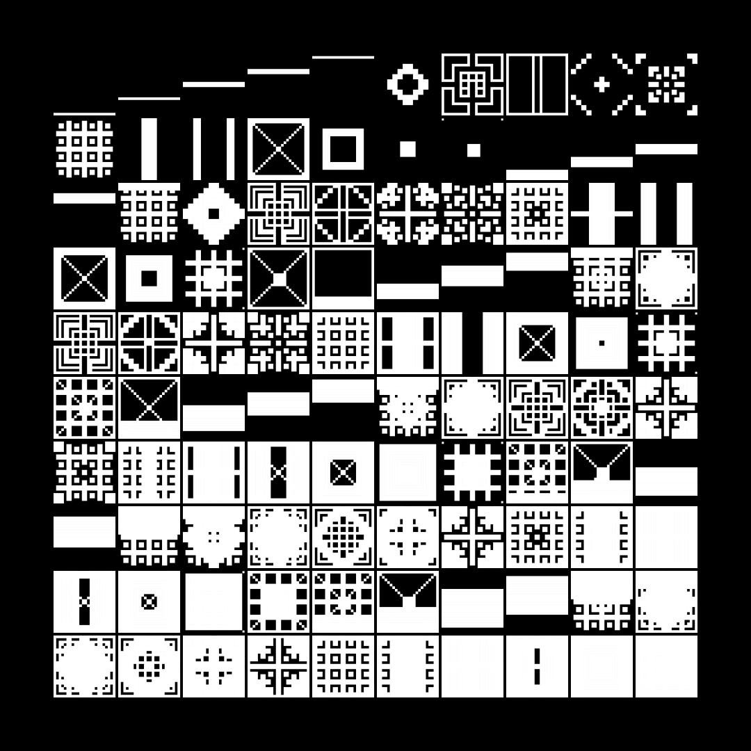 Block fat square asemic asset pack / 69 loops
