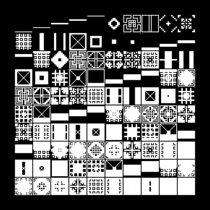 Block fat square asemic asset pack / 69 loops