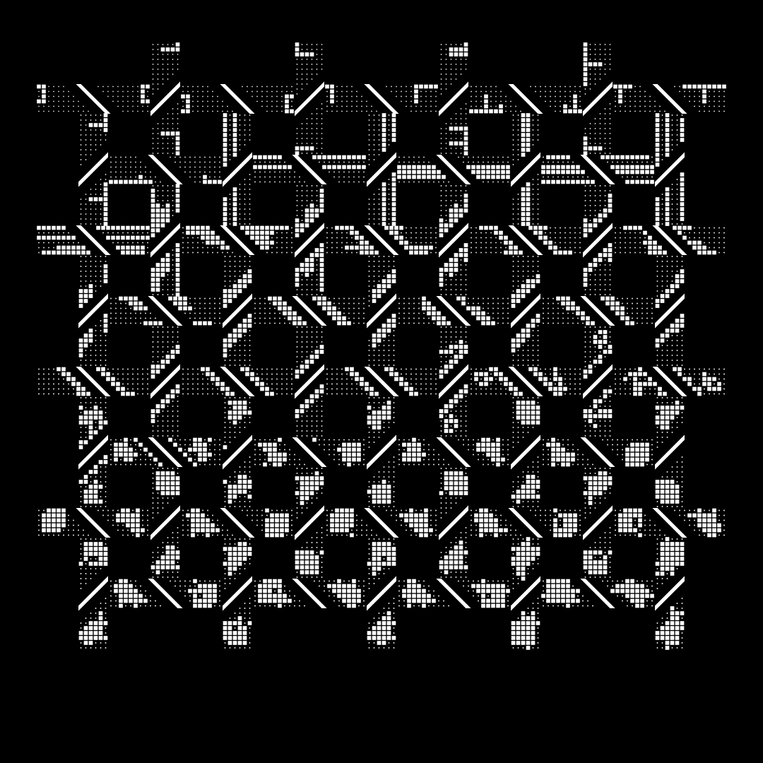 Block fat square asemic asset pack / 69 loops