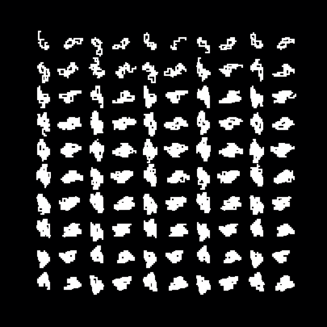 Block fat square asemic asset pack / 69 loops
