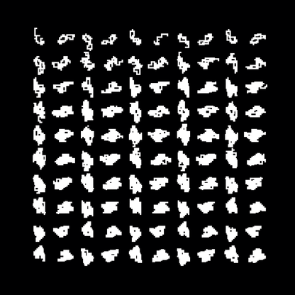Block fat square asemic asset pack / 69 loops