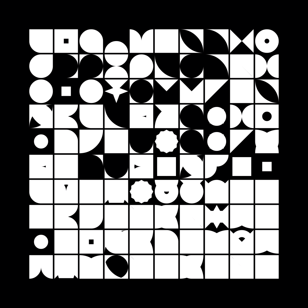 Block fat square asemic asset pack / 69 loops