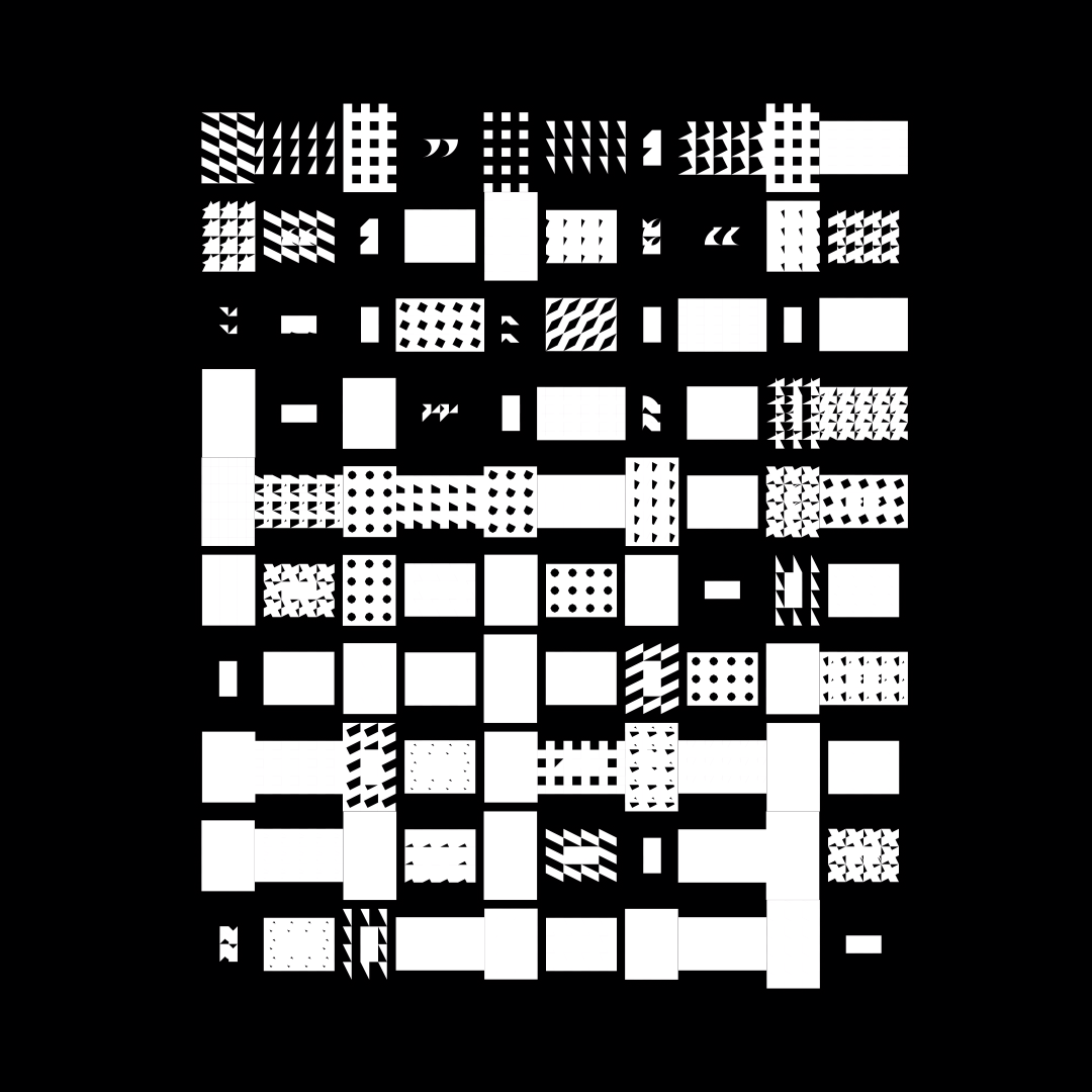 Block fat square asemic asset pack / 69 loops