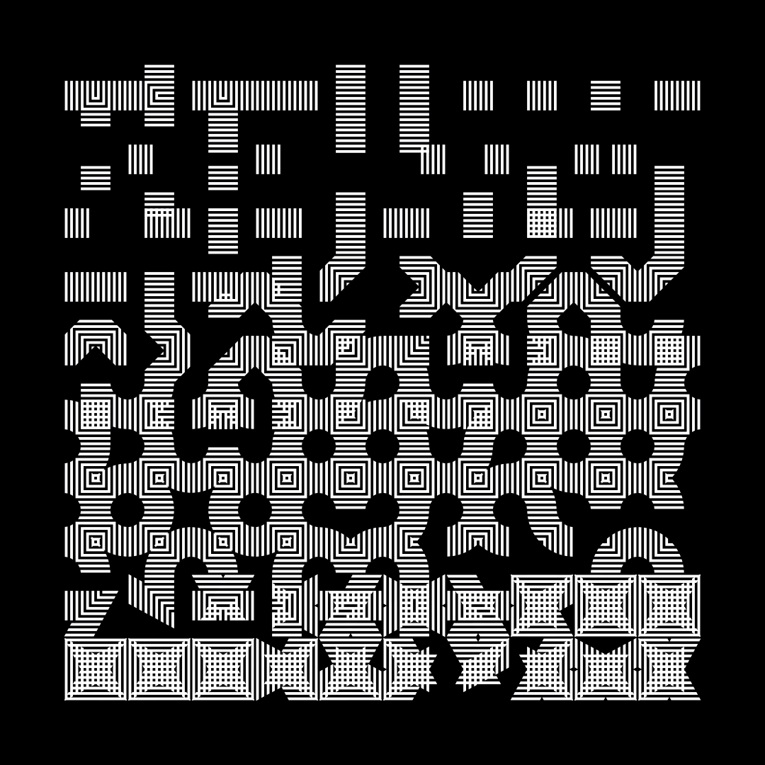 Block fat square asemic asset pack / 69 loops