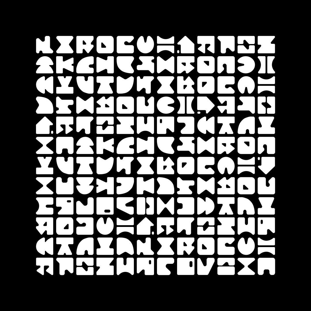 Block fat square asemic asset pack / 69 loops