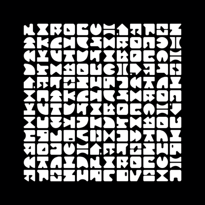 Block fat square asemic asset pack / 69 loops