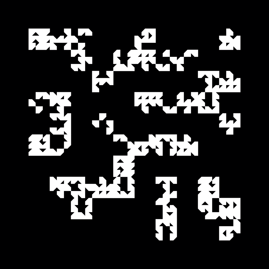 Block fat square asemic asset pack / 69 loops