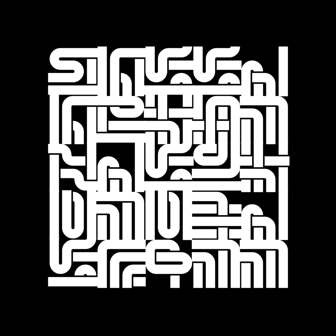 Block fat square asemic asset pack / 69 loops