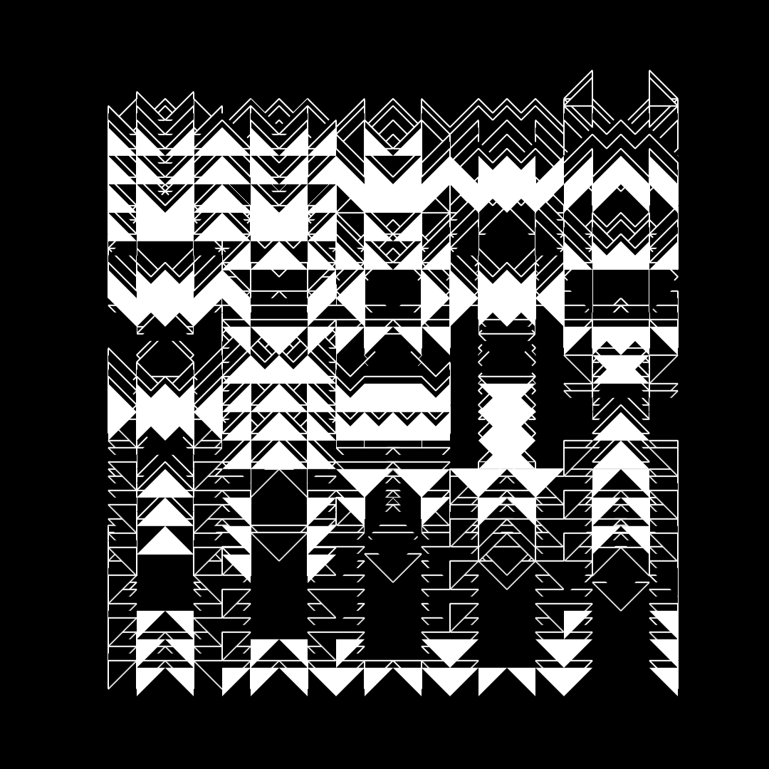 Block fat square asemic asset pack / 69 loops