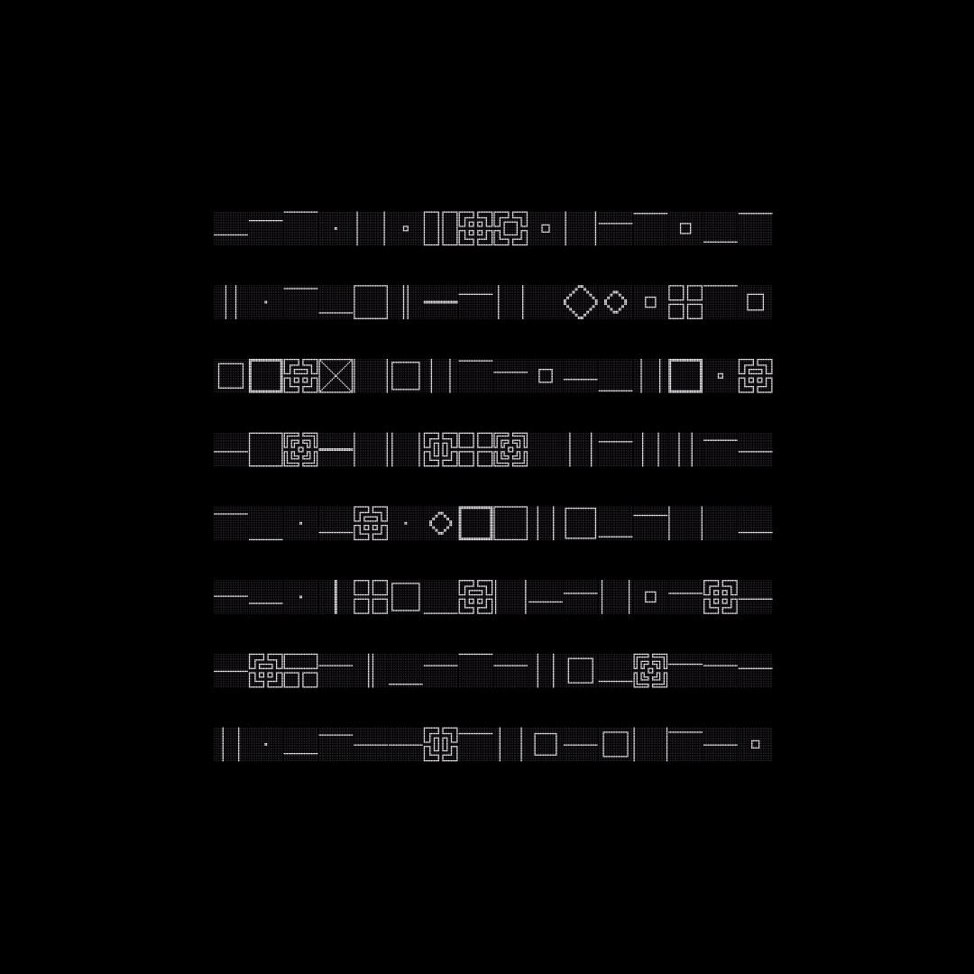 Block paragraph square asemic asset pack / 25 loops