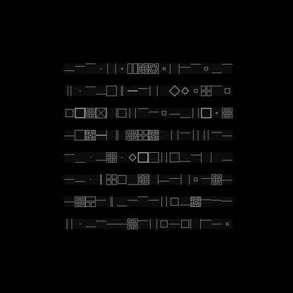 Block paragraph square asemic asset pack / 25 loops