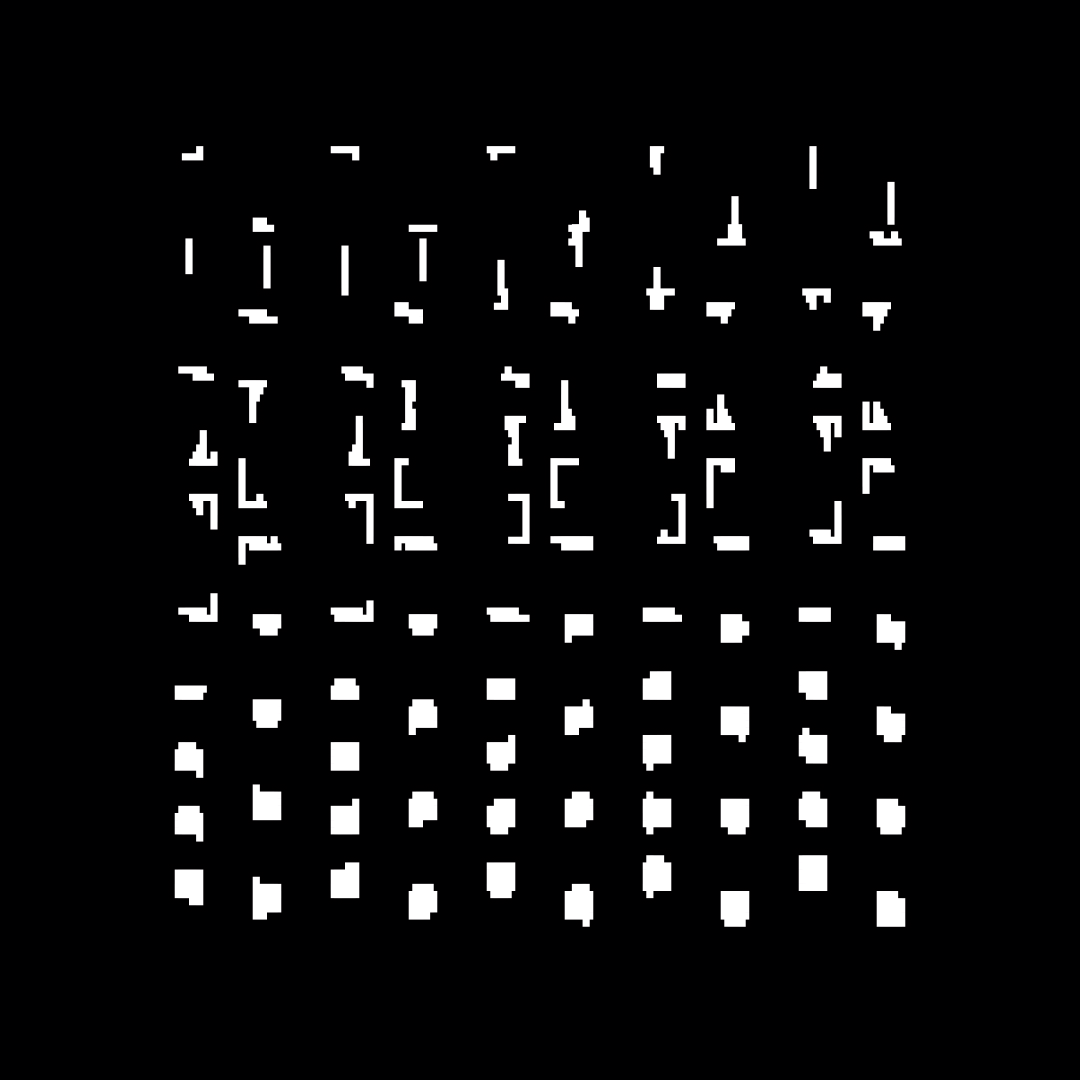 Block paragraph square asemic asset pack / 25 loops