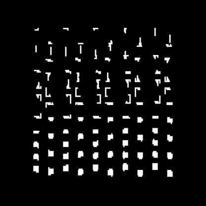 Block paragraph square asemic asset pack / 25 loops