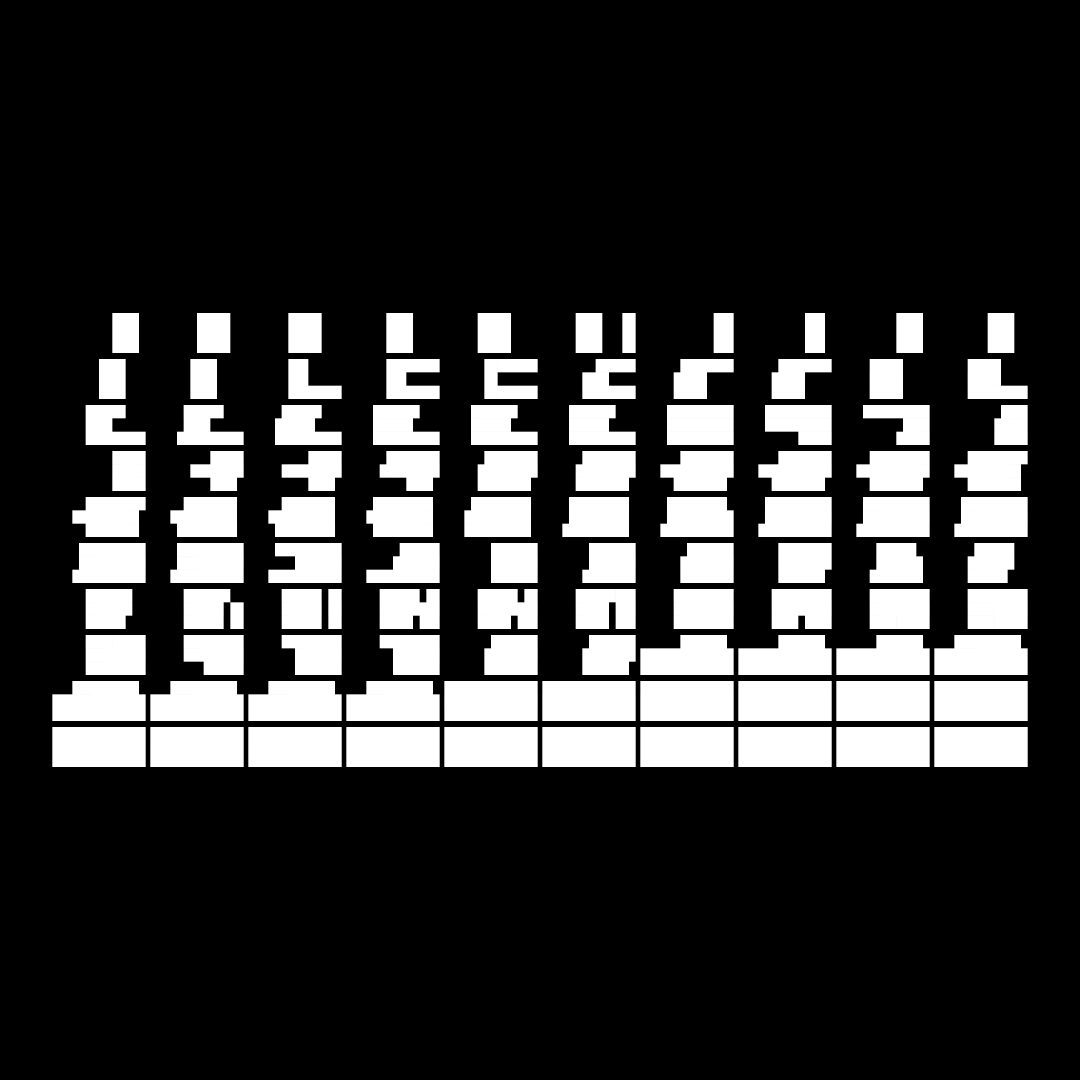 Block paragraph square asemic asset pack / 25 loops