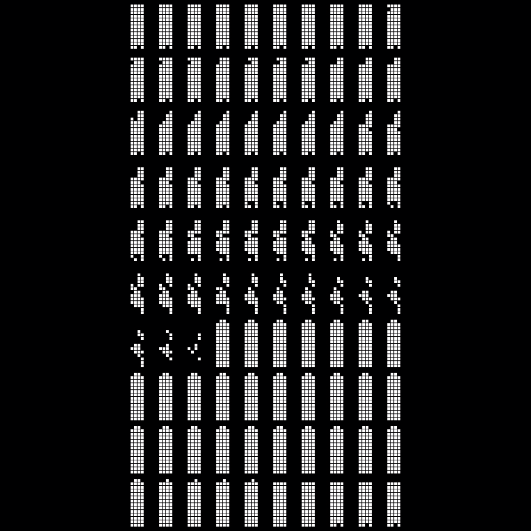 Block vertical square asemic asset pack / 28 loops